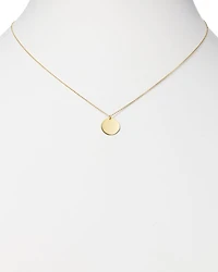 14K Yellow Gold Disc Pendant Necklace, 17" - Exclusive