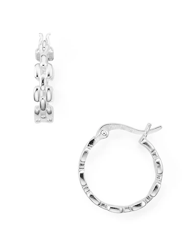 Chain-Effect Sterling Silver Hoop Earrings - Exclusive