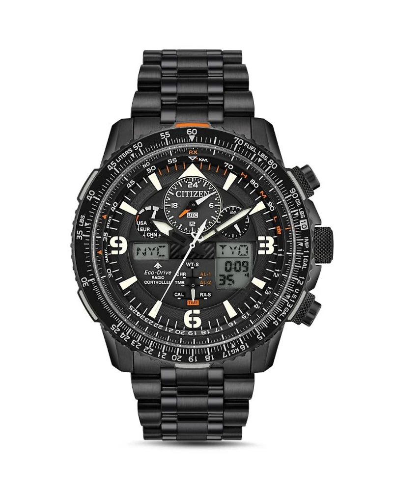 Promaster Skyhawk A-T Eco-Drive Black Chronograph, 46mm
