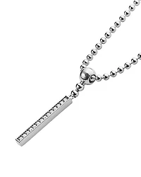 Sterling Silver Caviar Spark Diamond Stick Pendant Necklace, 16"