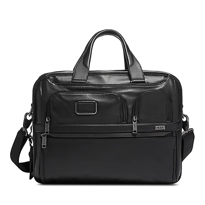 Tumi Alpha 3 Leather Expandable Organizer Laptop Brief