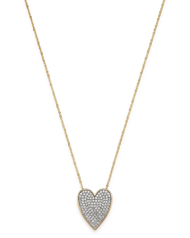 Bloomingdale's Fine Collection Pave Diamond Heart Pendant Necklace