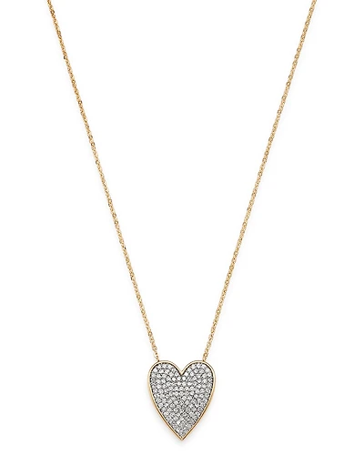 Bloomingdale's Fine Collection Pave Diamond Heart Pendant Necklace