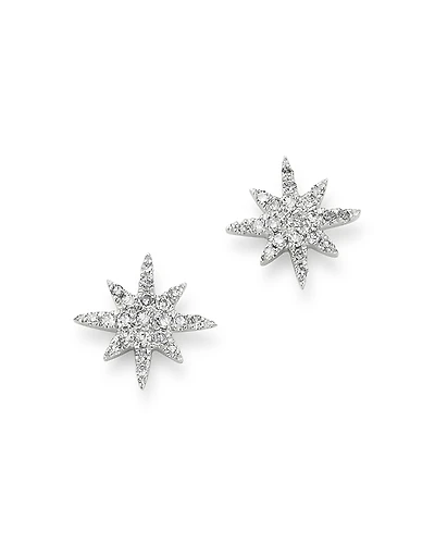 Meira T 14K White Gold Diamond Starburst Stud Earrings