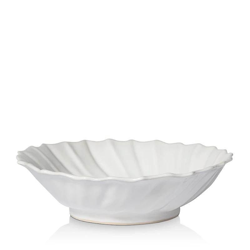 Vietri Incanto Stone White Ruffle Large Bowl