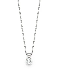 Diamond Solitaire Pendant 18K White Gold, 0.50-1.0. tcw