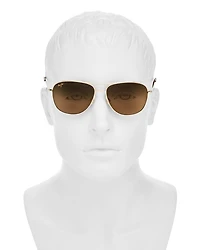Cliff House Polarized Brow Bar Aviator Sunglasses, 59mm
