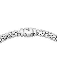 Sterling Silver Black Caviar Diamond & Ceramic Station Necklace