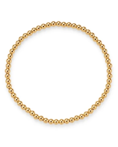 14K Yellow Gold Beaded Stretch Bracelet