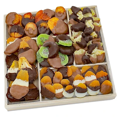 Chocolate Covered Company Deluxe Belgian Chocolate Dipped Dried Fruit Tray