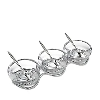 Nambe Braid Triple Condiment Set with Spoons