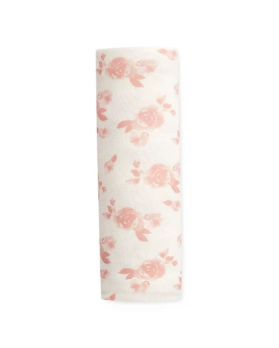 Aden and Anais Girls' Rose Print Snuggle Knit Swaddle Blanket - Baby