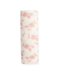 Aden and Anais Girls' Rose Print Snuggle Knit Swaddle Blanket - Baby