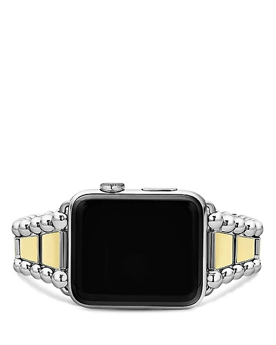 Lagos Smart Caviar Stainless Steel 18K Gold Apple Watch Bracelet