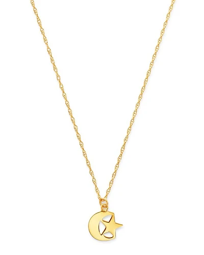 Star & Moon Pendant Necklace in 14K Yellow Gold, 18" - Exclusive