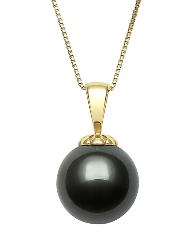 Bloomingdale's Fine Collection Tahitian Black Cultured Pearl Pendant Necklace