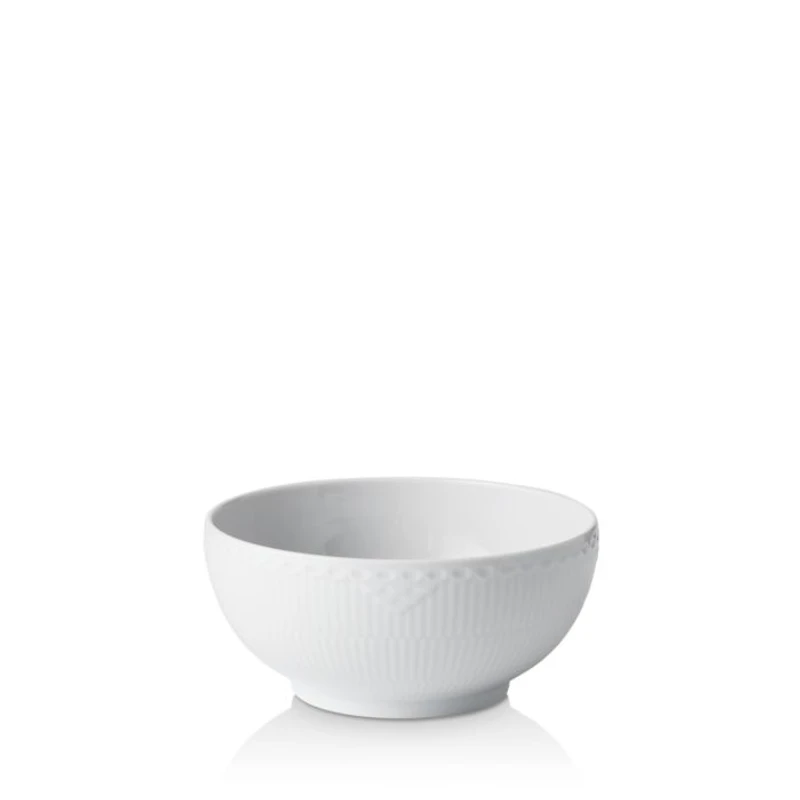 White Fluted Half-Lace Bowl, 1 Qt.