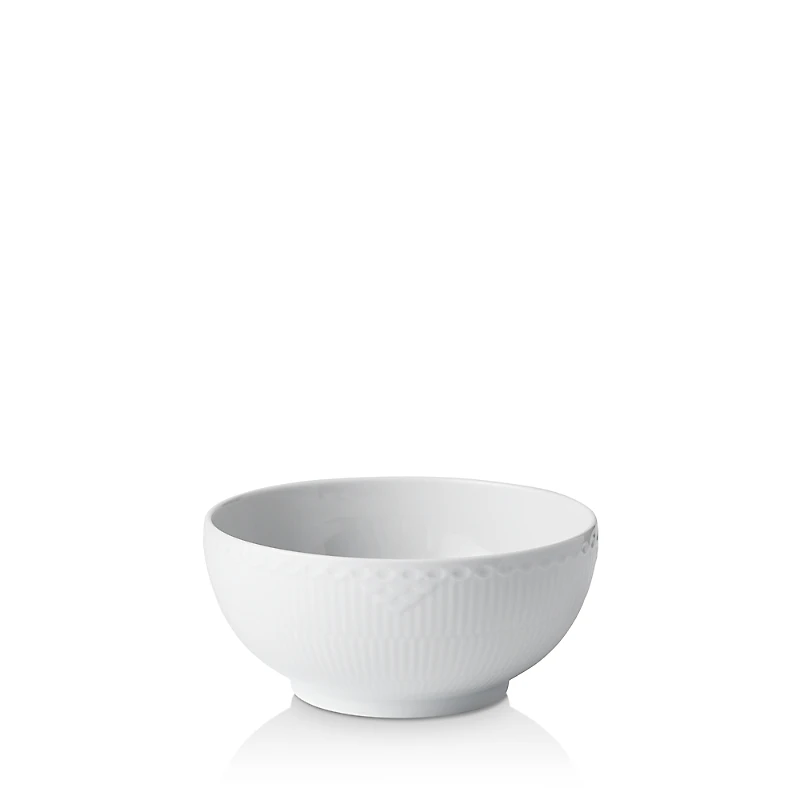 Royal Copenhagen White Fluted Half-Lace Bowl, 1 Qt.