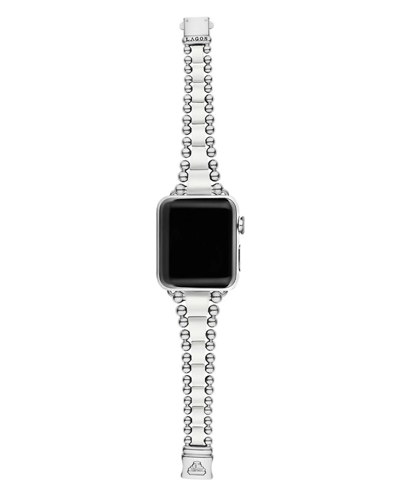 White Ceramic Smart Caviar Apple™ Watch Band, 38mm-42mm