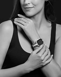 White Ceramic Smart Caviar Apple™ Watch Band, 38mm-42mm