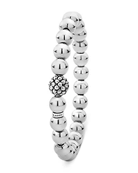 Sterling Silver Signature Caviar Lattice Ball Bracelet