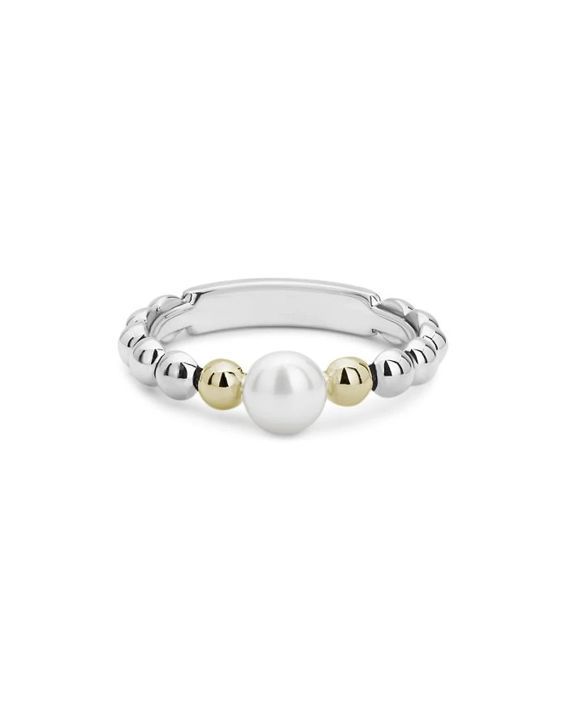 Sterling Silver & 18K Yellow Gold Luna Cultured Freshwater Pearl Ring