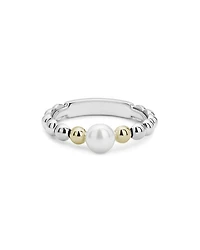 Sterling Silver & 18K Yellow Gold Luna Cultured Freshwater Pearl Ring