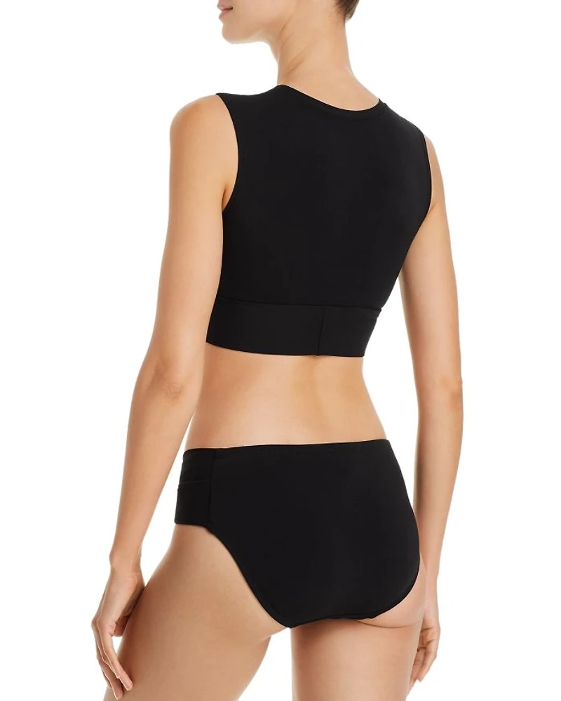 Ava Solid Twist-Front Bikini Bottom