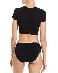 Ava Solid Twist-Front Bikini Bottom