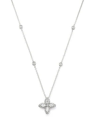 Bloomingdale's Fine Collection Diamond Marquis Flower Pendant Necklace