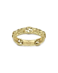 18K Yellow Gold Interlocking Logo Ring