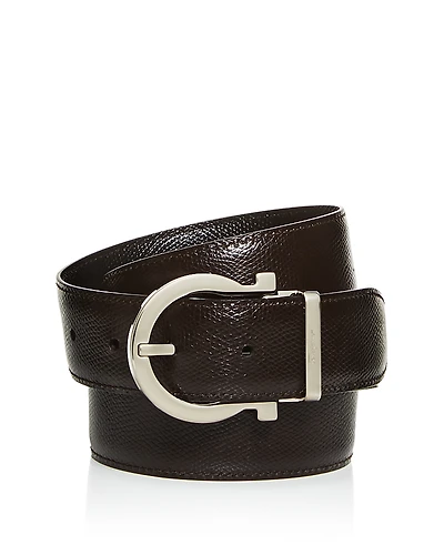 Salvatore Ferragamo Men's Gancini Reversible Leather Belt