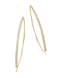 Diamond Threader Earrings in 14K Yellow Gold, 1.50 tcw