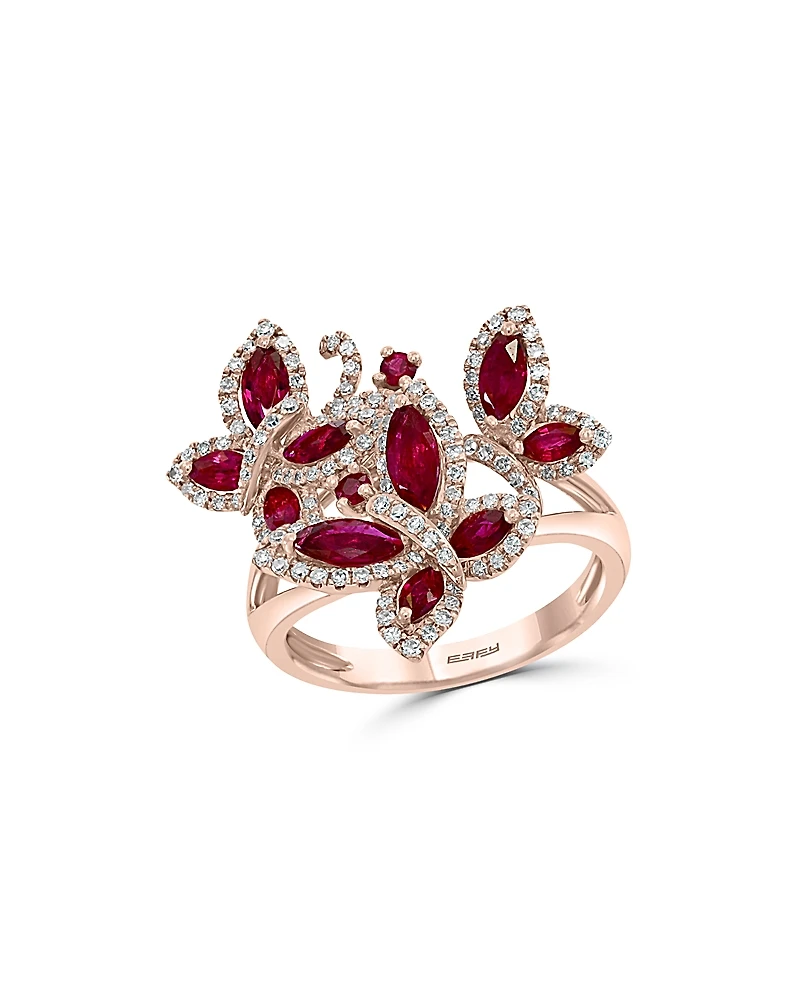 Bloomingdale's Fine Collection Ruby & Diamond Butterfly Statement Ring