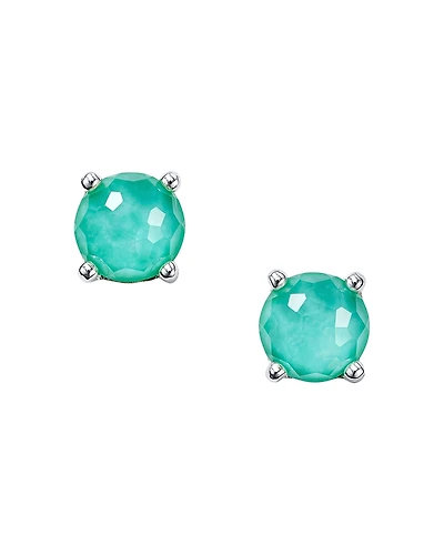 Ippolita Sterling Silver Rock Candy Turquoise & Clear Quartz Crystal Doublet Stud Earrings