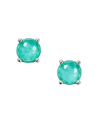 Ippolita Sterling Silver Rock Candy Turquoise & Clear Quartz Crystal Doublet Stud Earrings