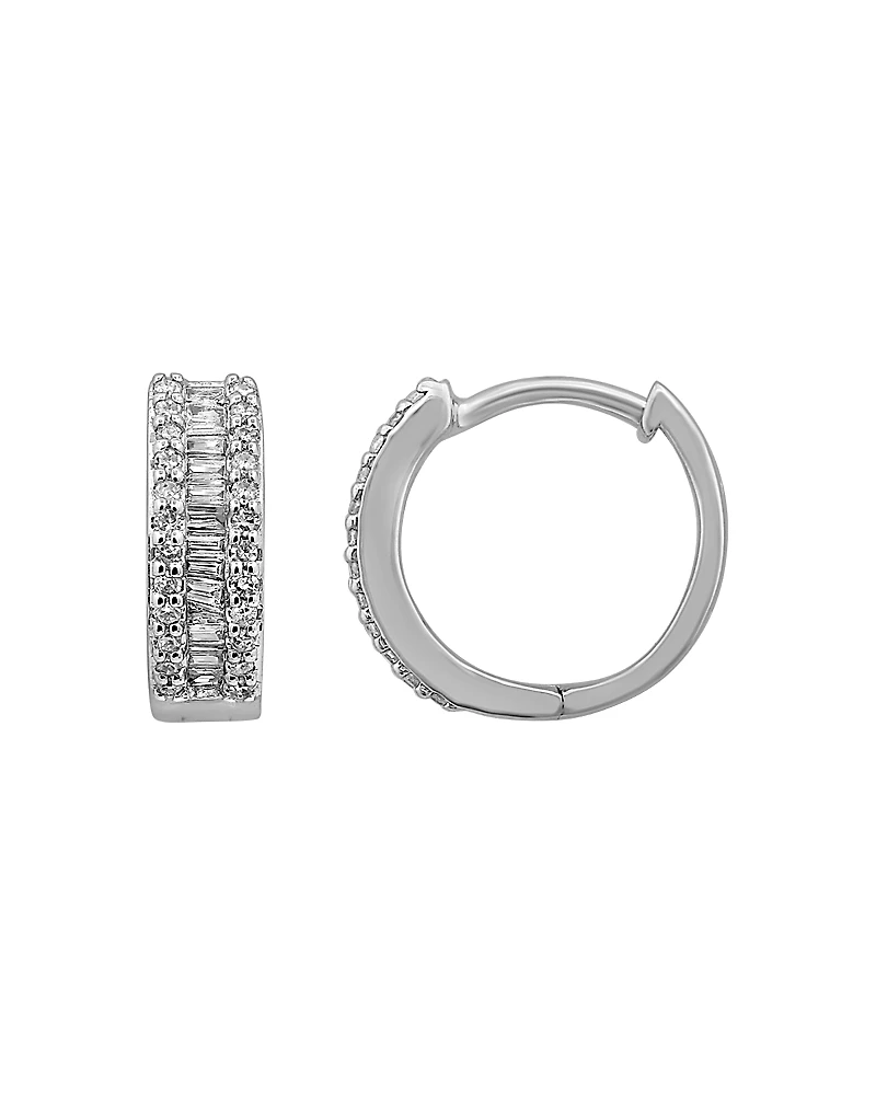 Bloomingdale's Fine Collection Diamond Baguette Hoop Earrings