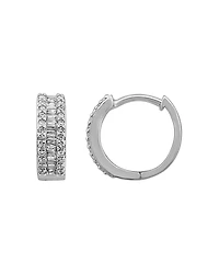 Bloomingdale's Fine Collection Diamond Baguette Hoop Earrings