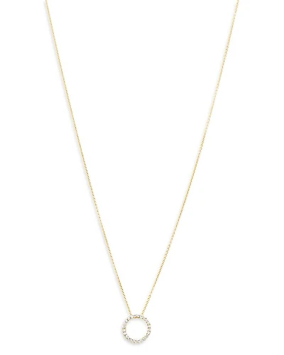 Diamond Circle Pendant Necklace in 14K Yellow Gold