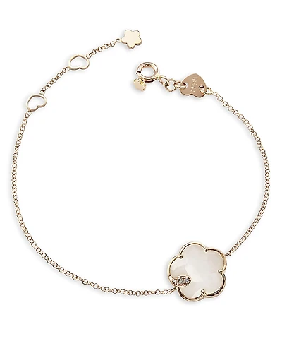 Pasquale Bruni 18k Rose Gold Petit Joli White Agate & Diamond Bracelet