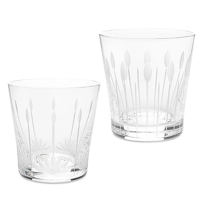 Lalique Lotus Blossoms & Buds Tumblers, Set of 2