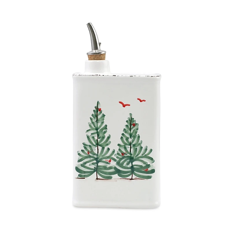 Vietri Lastra Holiday Olive Oil Can