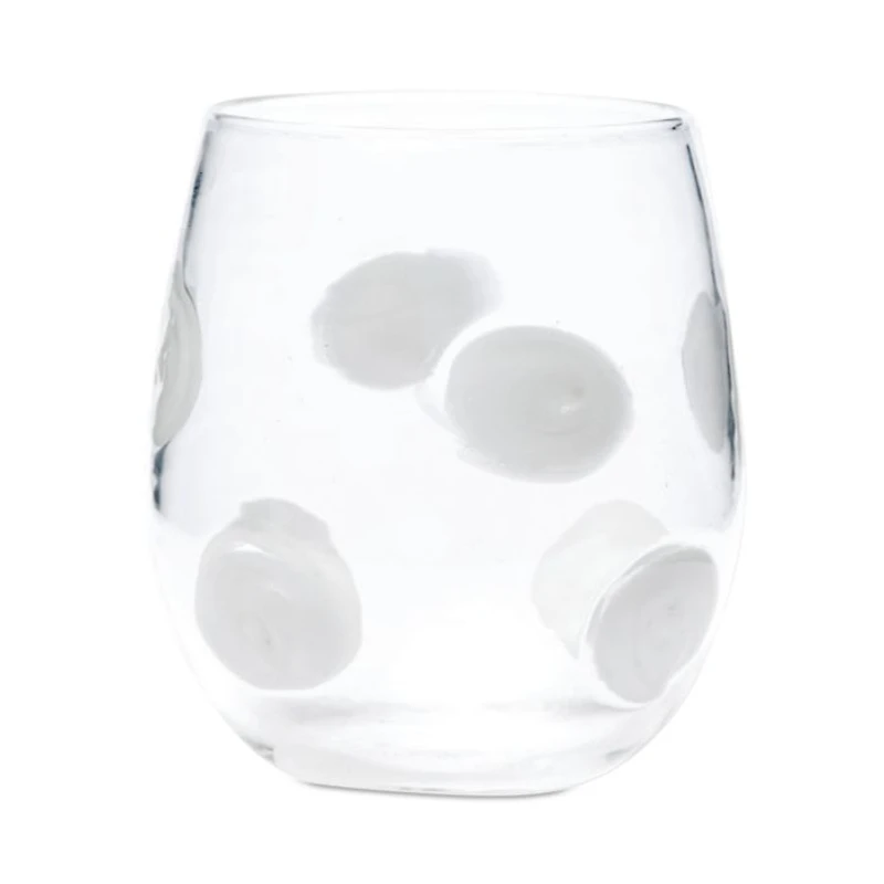 Drop White Stemless Wine Glass