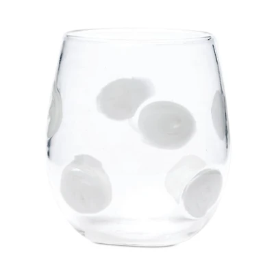 Drop White Stemless Wine Glass