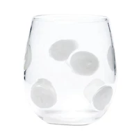 Drop White Stemless Wine Glass