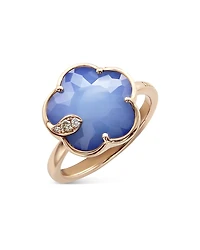 Pasquale Bruni 18K Rose Gold Petit Joli Lapis White Agate Doublet & Diamond Ring