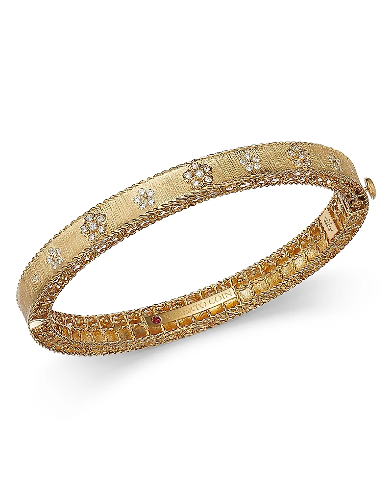 Roberto Coin 18K Yellow Gold Diamond Daisy Bangle Bracelet - Exclusive