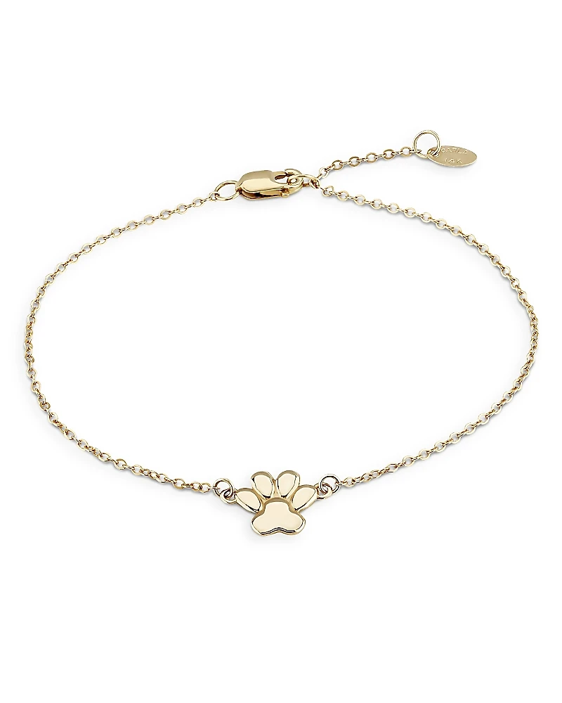 Moon & Meadow 14K Yellow Gold Dog Paw Chain Bracelet