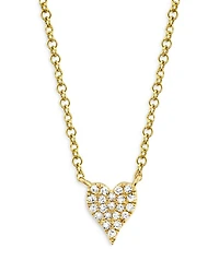 14K Yellow Gold Diamond Heart Pendant Necklace - Exclusive