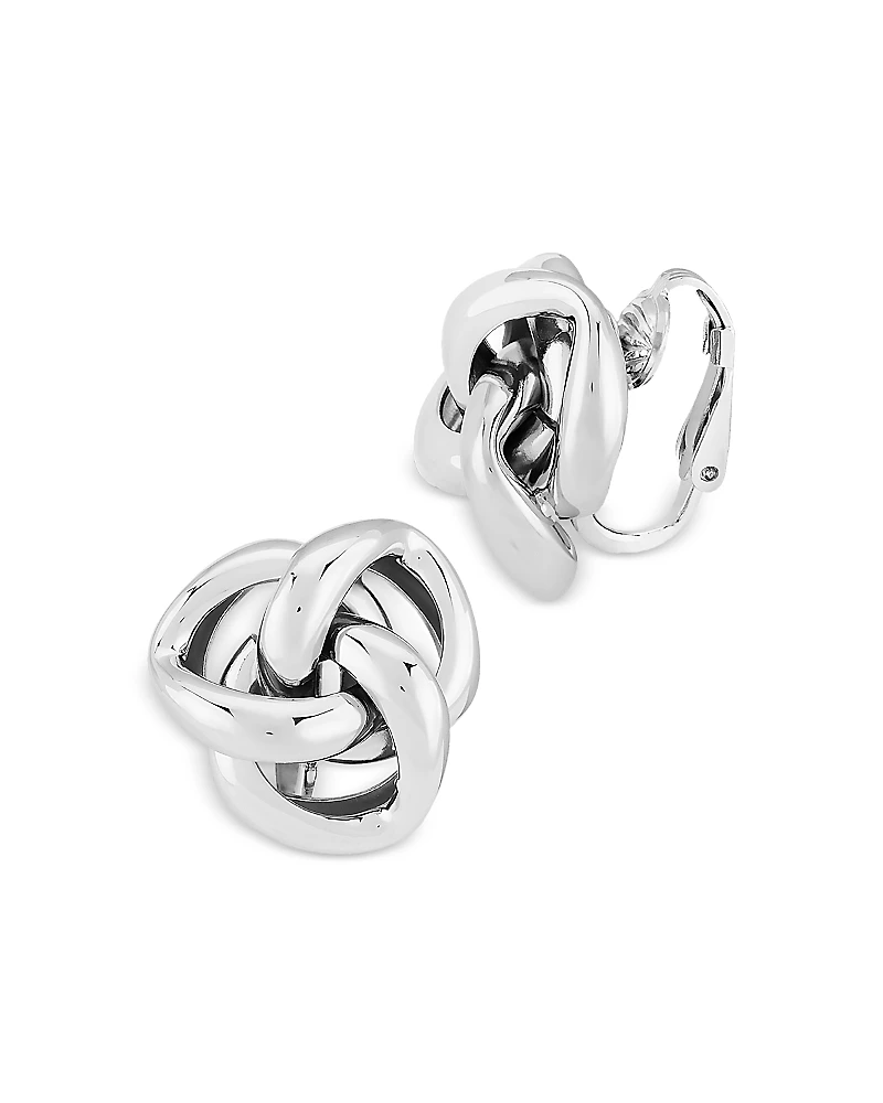 Bloomingdale's Fine Collection Sterling Silver Knot Clip-On Stud Earrings